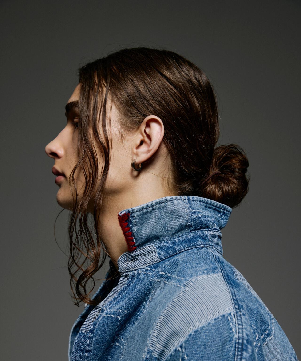 B omnivore/ビーオムニボー PATCHWORK DENIM SHIRT