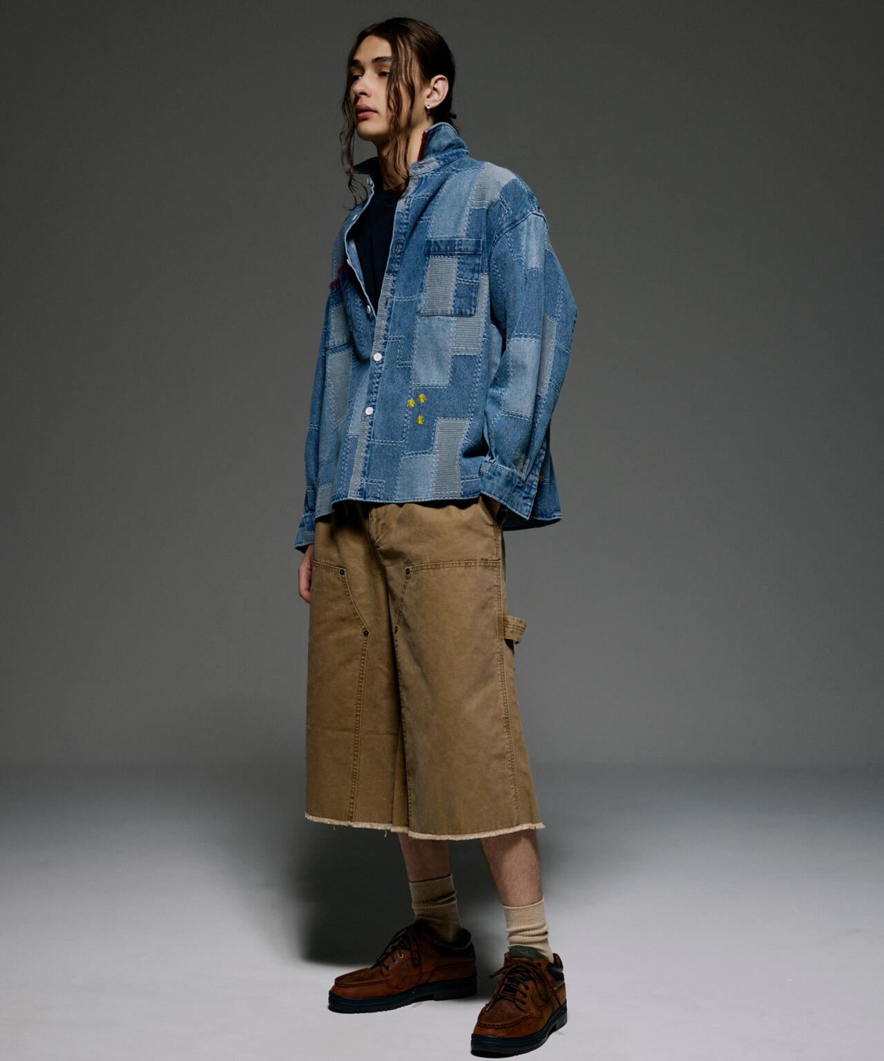 B omnivore/ビーオムニボー PATCHWORK DENIM SHIRT