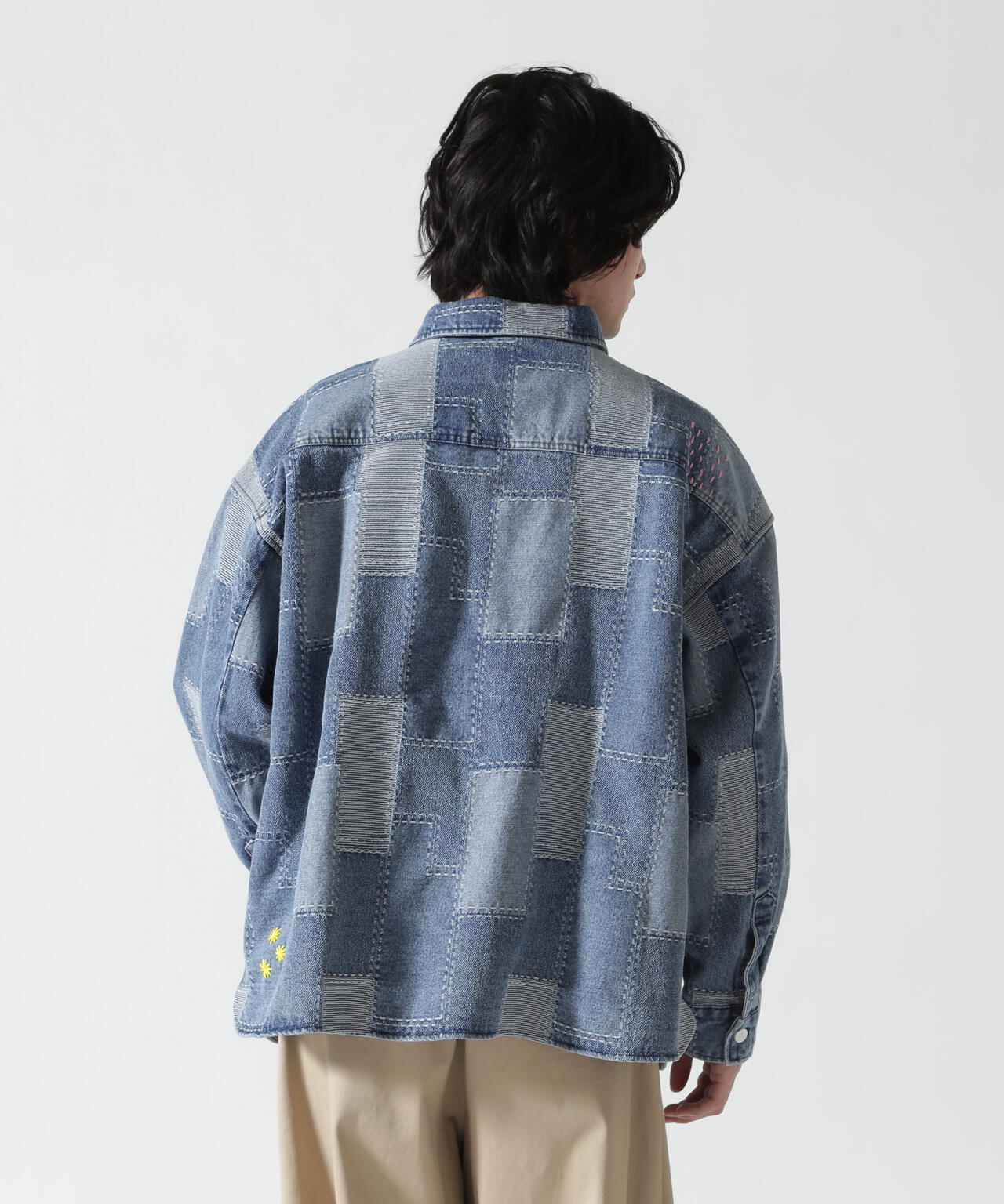 B omnivore/ビーオムニボー PATCHWORK DENIM SHIRT