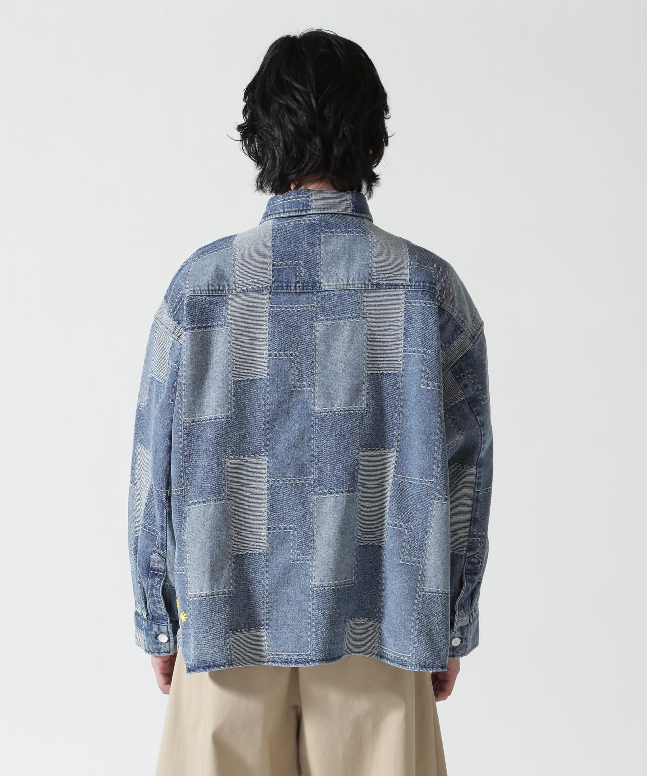 B omnivore/ビーオムニボー PATCHWORK DENIM SHIRT