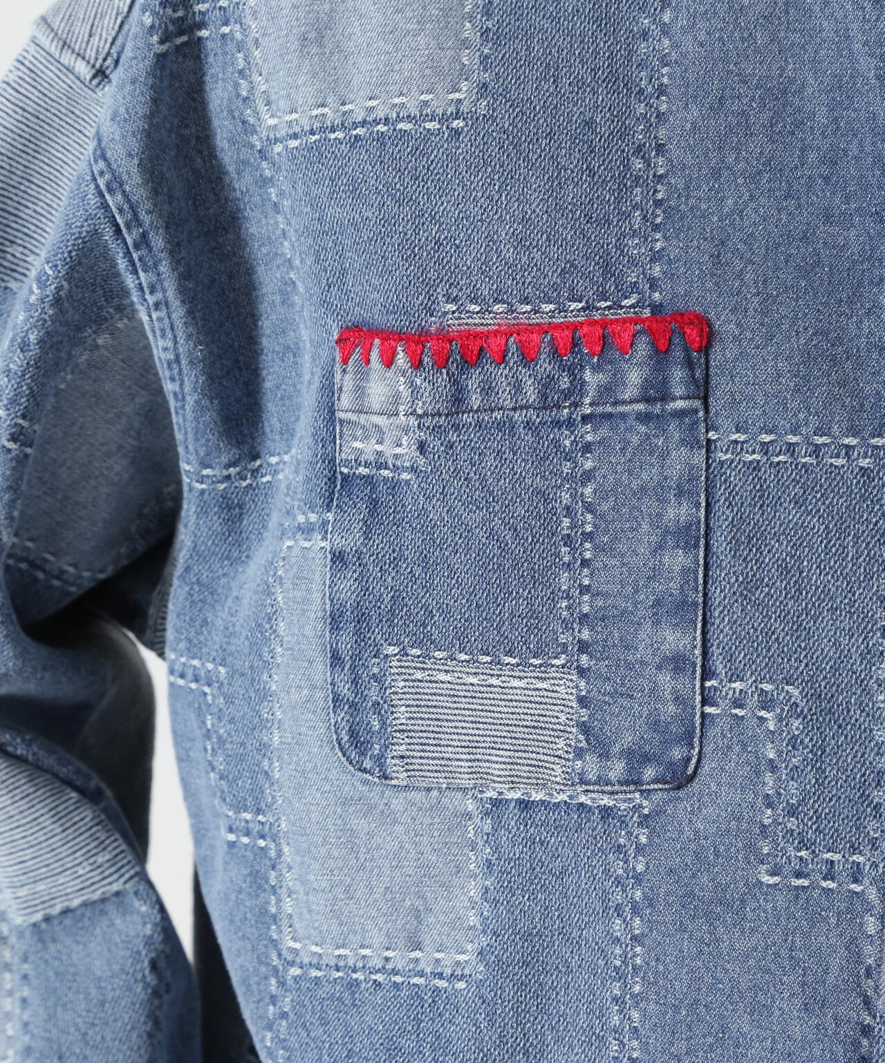 B omnivore/ビーオムニボー PATCHWORK DENIM SHIRT