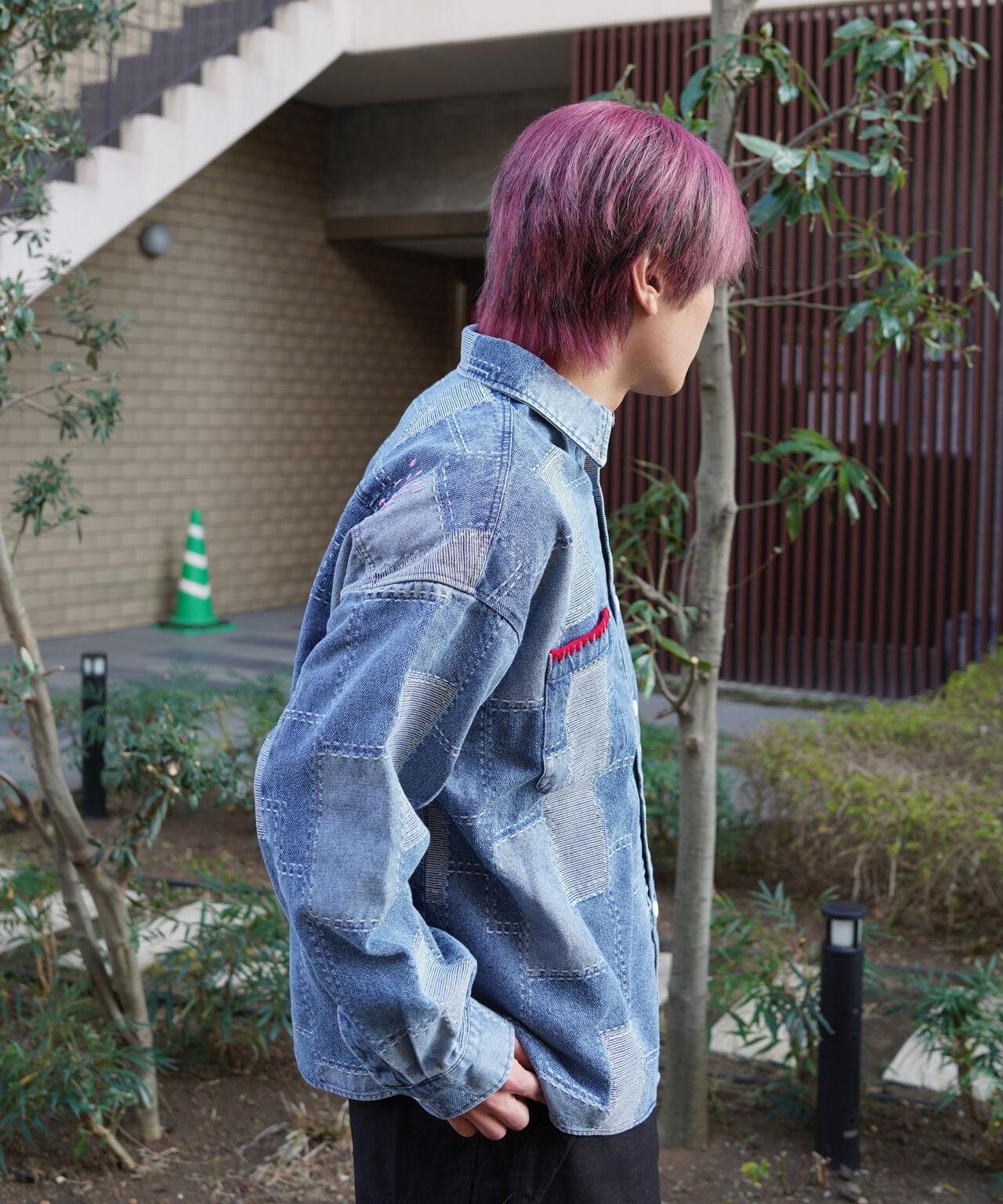 B omnivore/ビーオムニボー PATCHWORK DENIM SHIRT