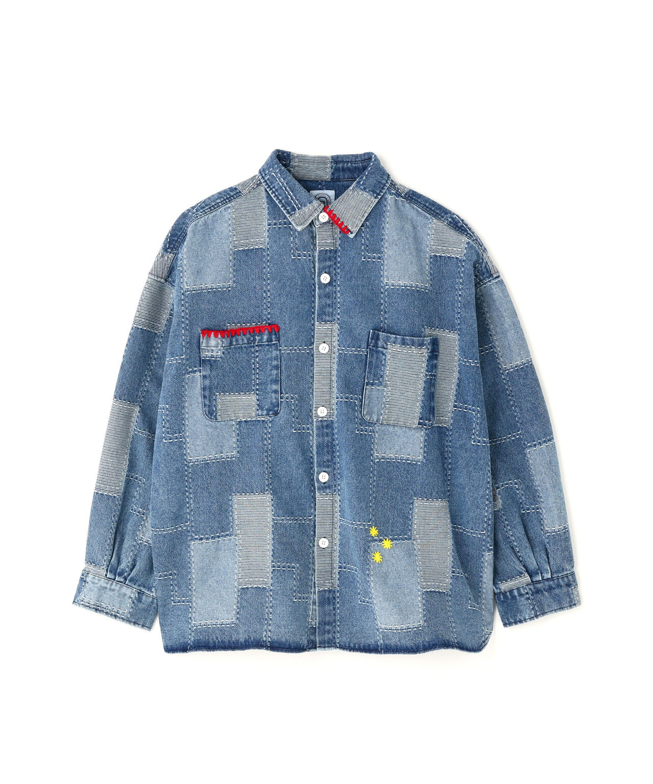 B omnivore/ビーオムニボー PATCHWORK DENIM SHIRT