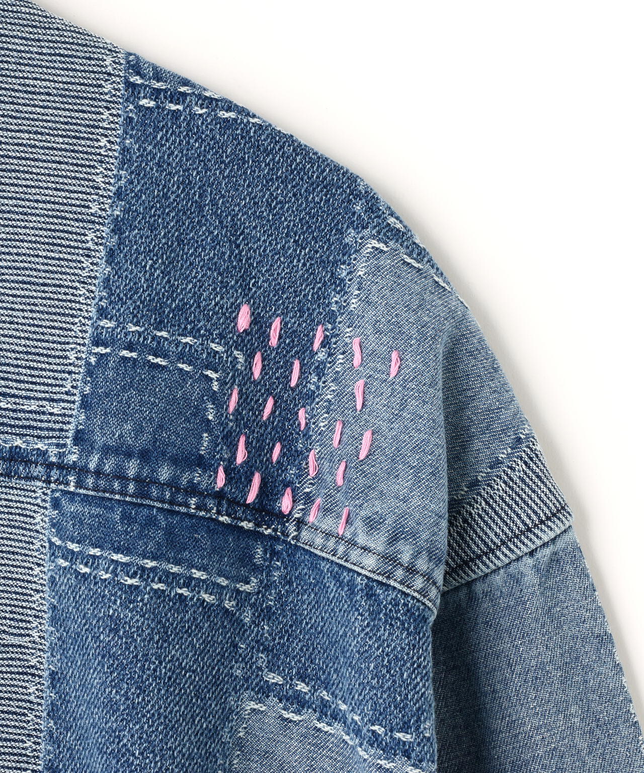 B omnivore/ビーオムニボー PATCHWORK DENIM SHIRT