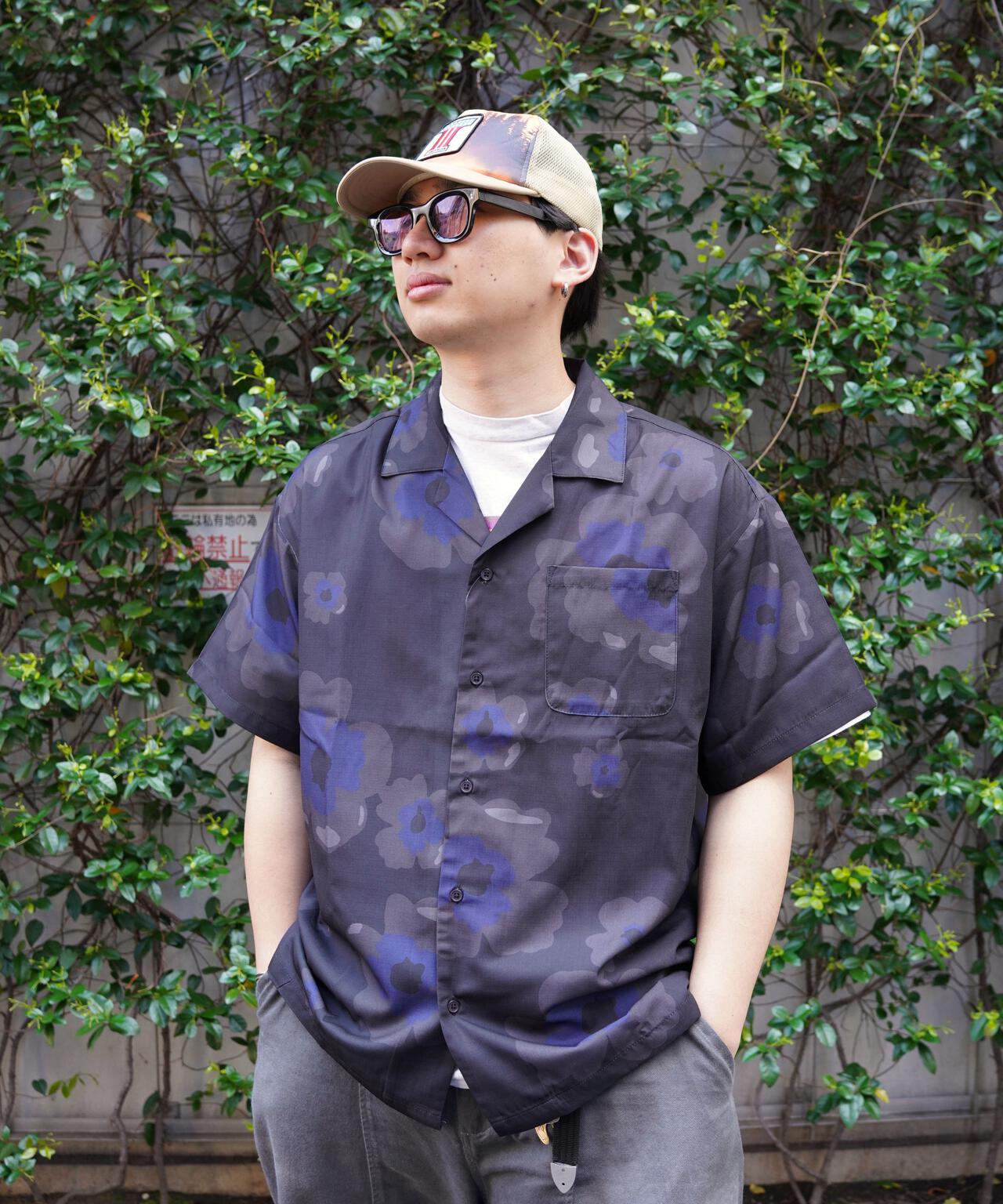 B omnivore/ビーオムニボー FLOWER S/S SHIRT