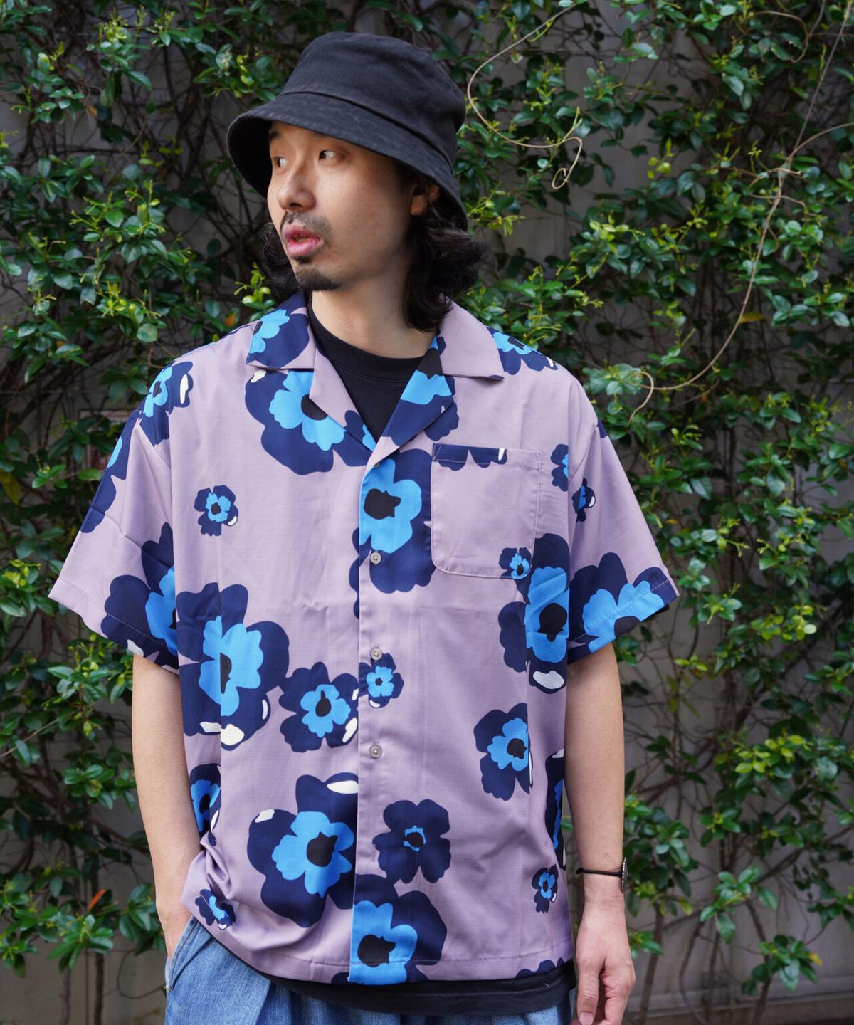 B omnivore/ビーオムニボー FLOWER S/S SHIRT