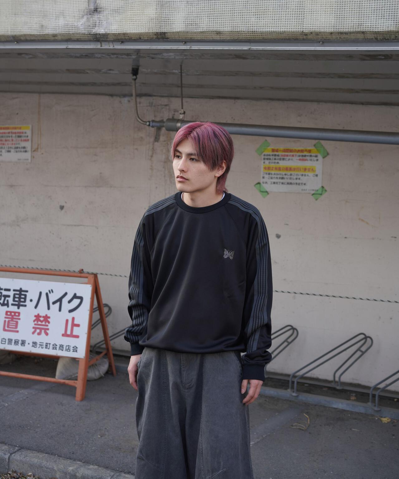 Needles/ニードルズ 別注Track Crew Neck Shirt - Poly Smooth