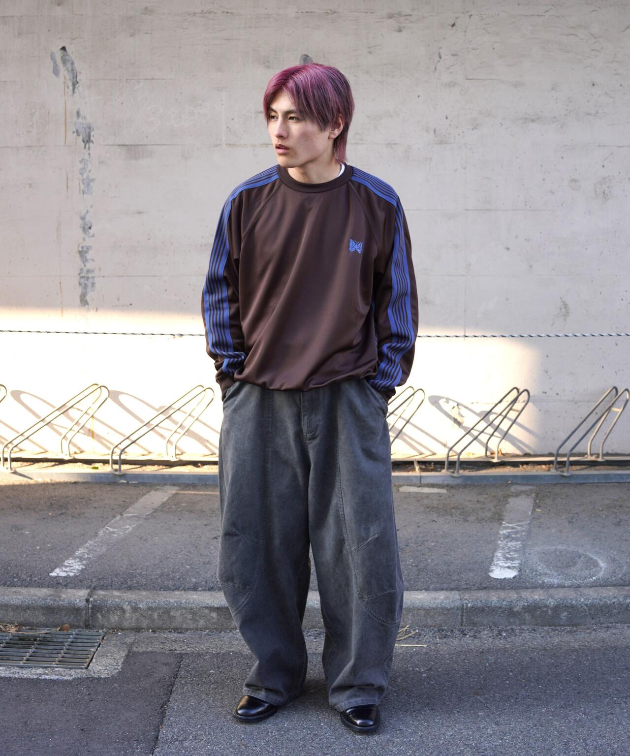 Needles/ニードルズ 別注Track Crew Neck Shirt - Poly Smooth