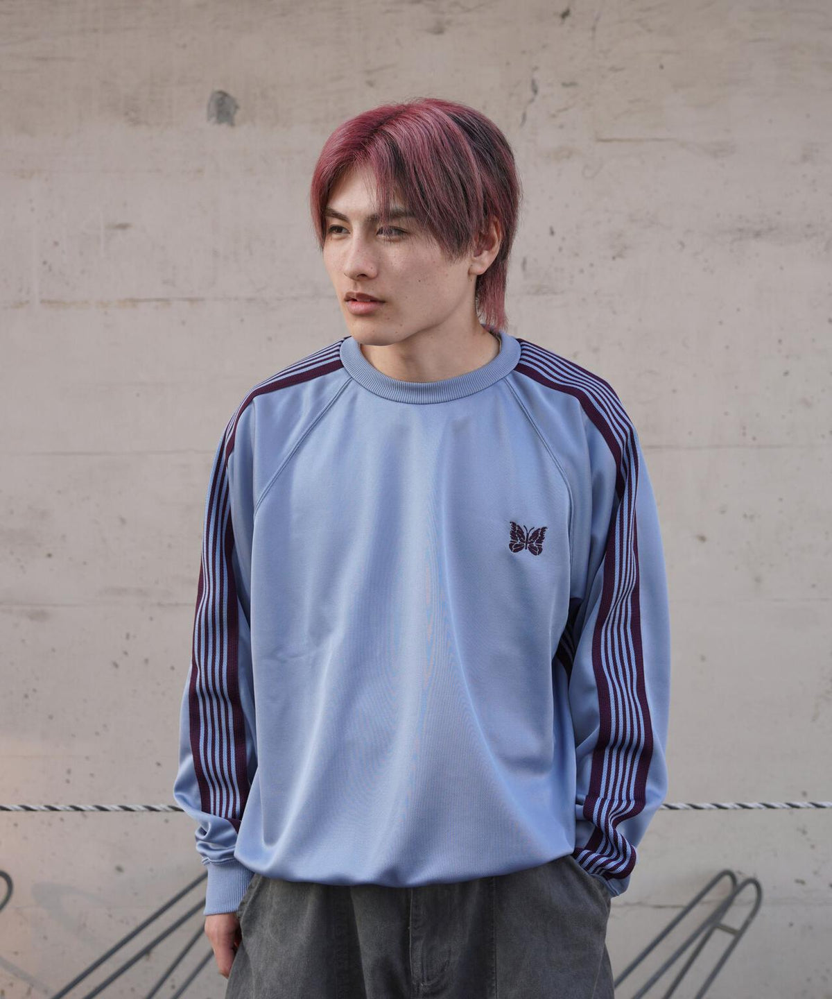 Needles/ニードルズ 別注Track Crew Neck Shirt - Poly Smooth