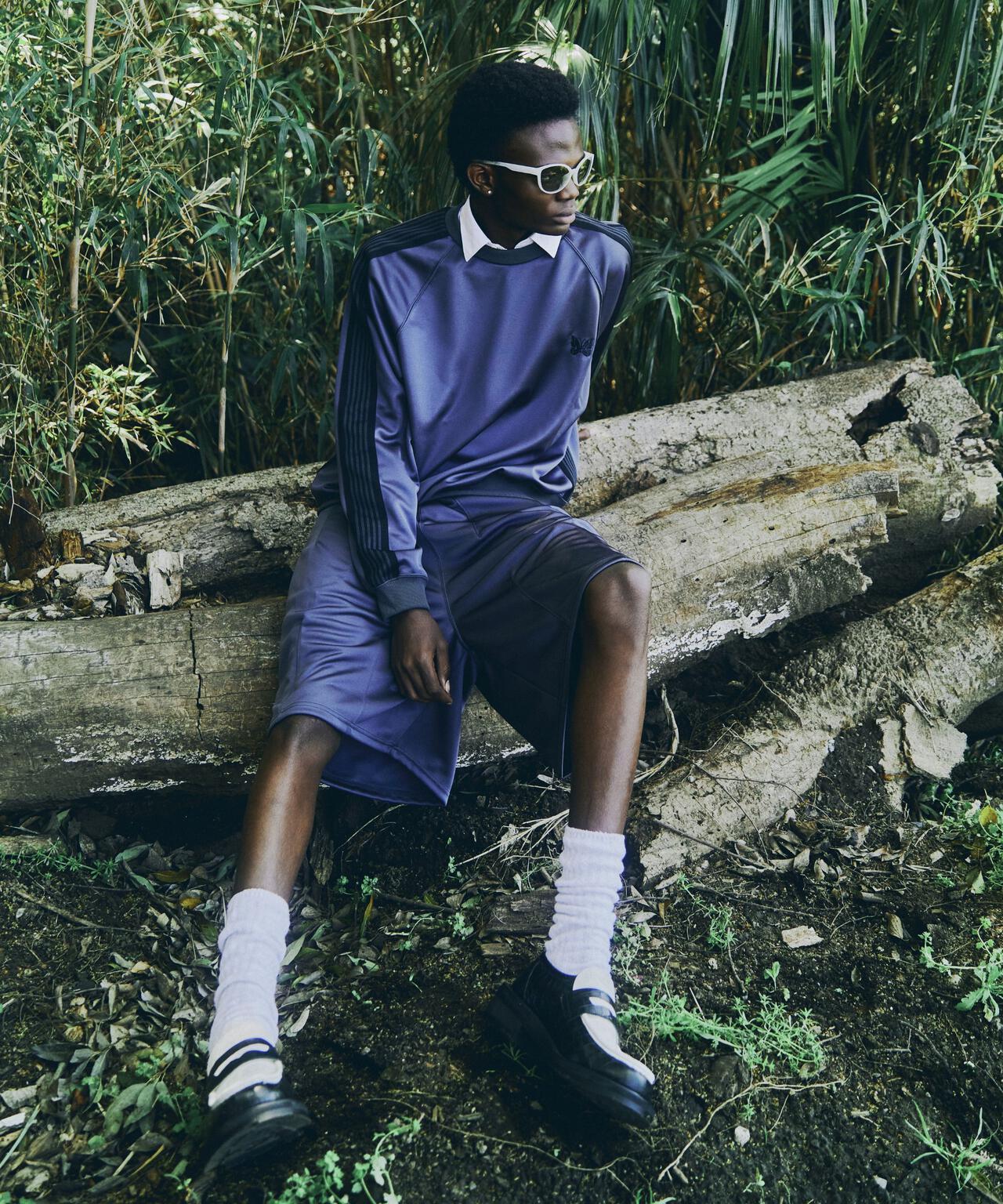 Needles/ニードルズ 別注Track Crew Neck Shirt - Poly Smooth