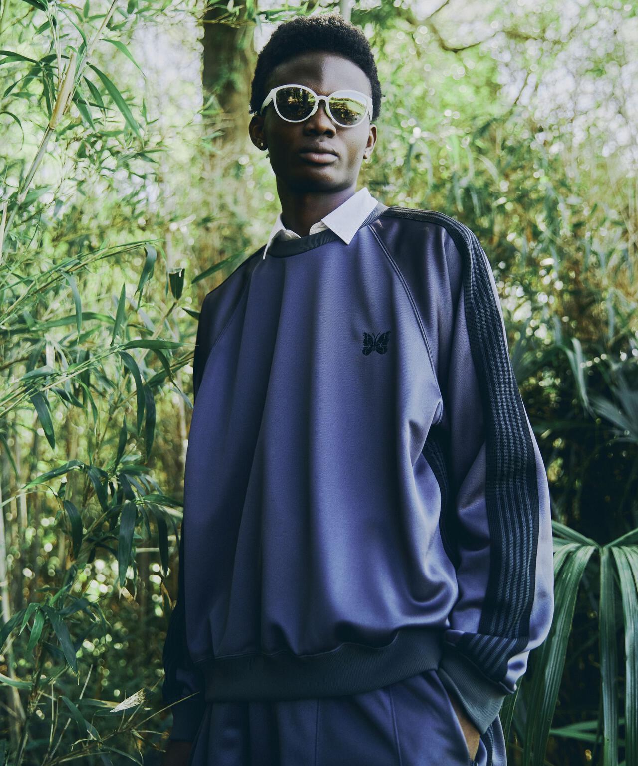 Needles/ニードルズ 別注Track Crew Neck Shirt - Poly Smooth