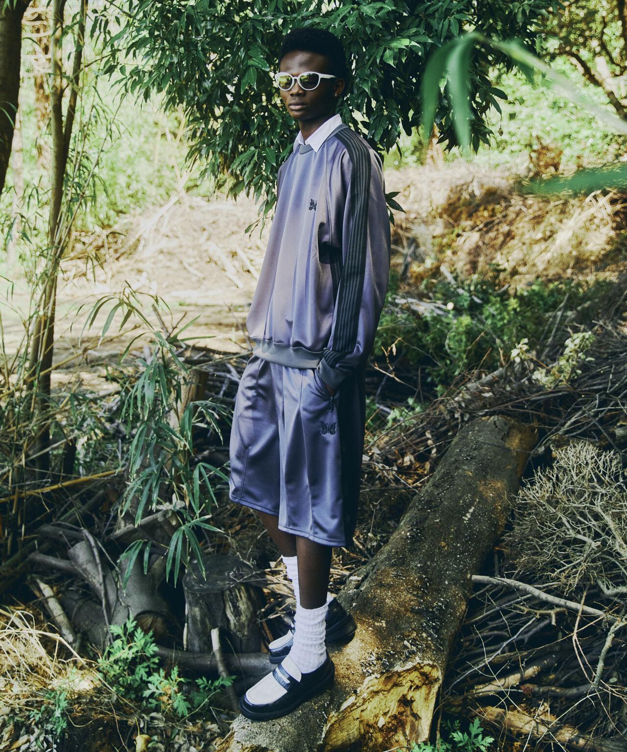 Needles/ニードルズ 別注Track Crew Neck Shirt - Poly Smooth