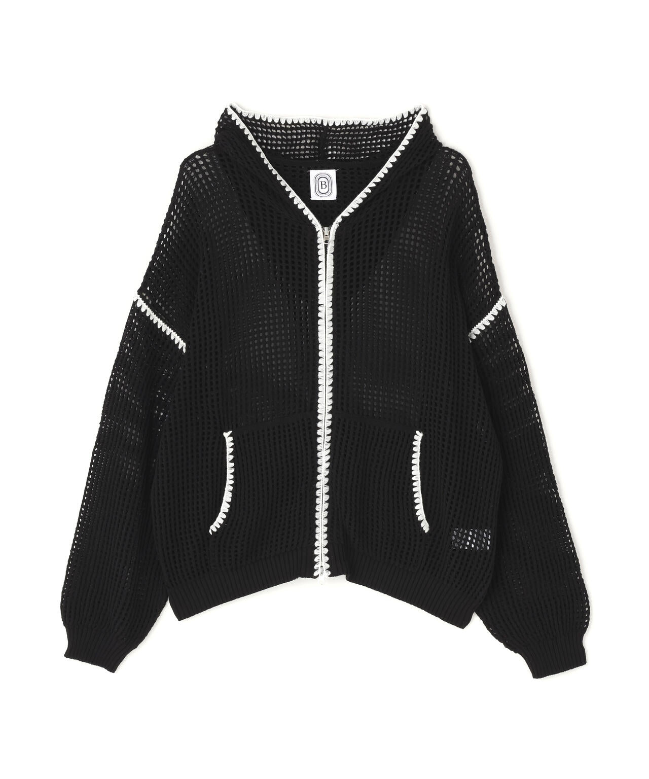 B omnivore/ビーオムニボー HAND - STITCH MESH HOODIE