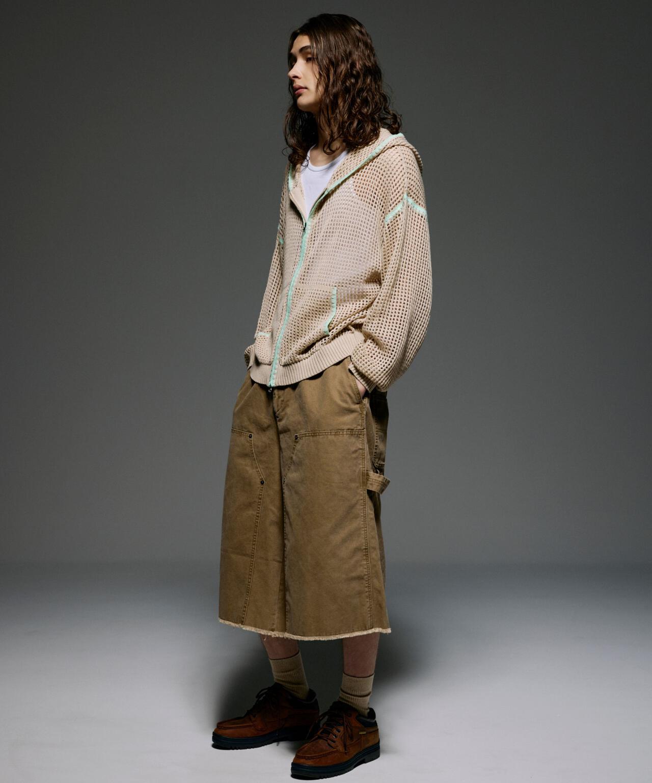 B omnivore/ビーオムニボー HAND - STITCH MESH HOODIE