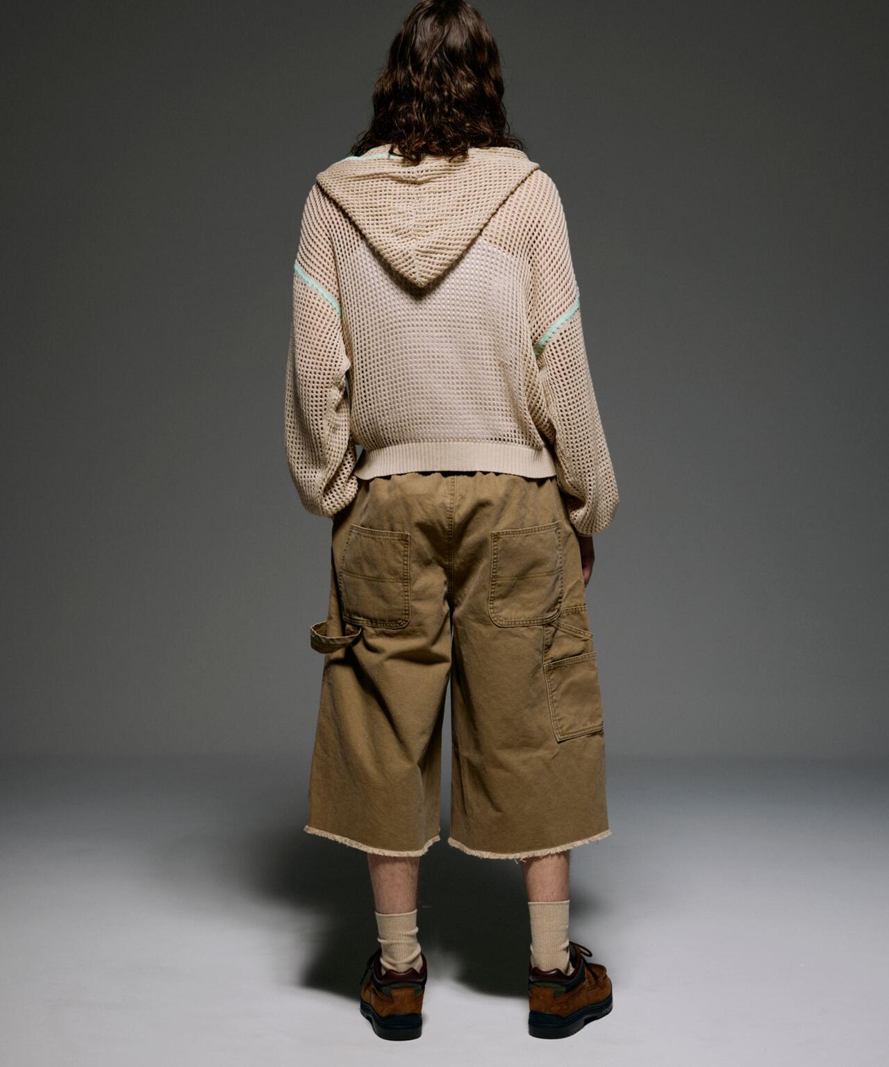 B omnivore/ビーオムニボー HAND - STITCH MESH HOODIE
