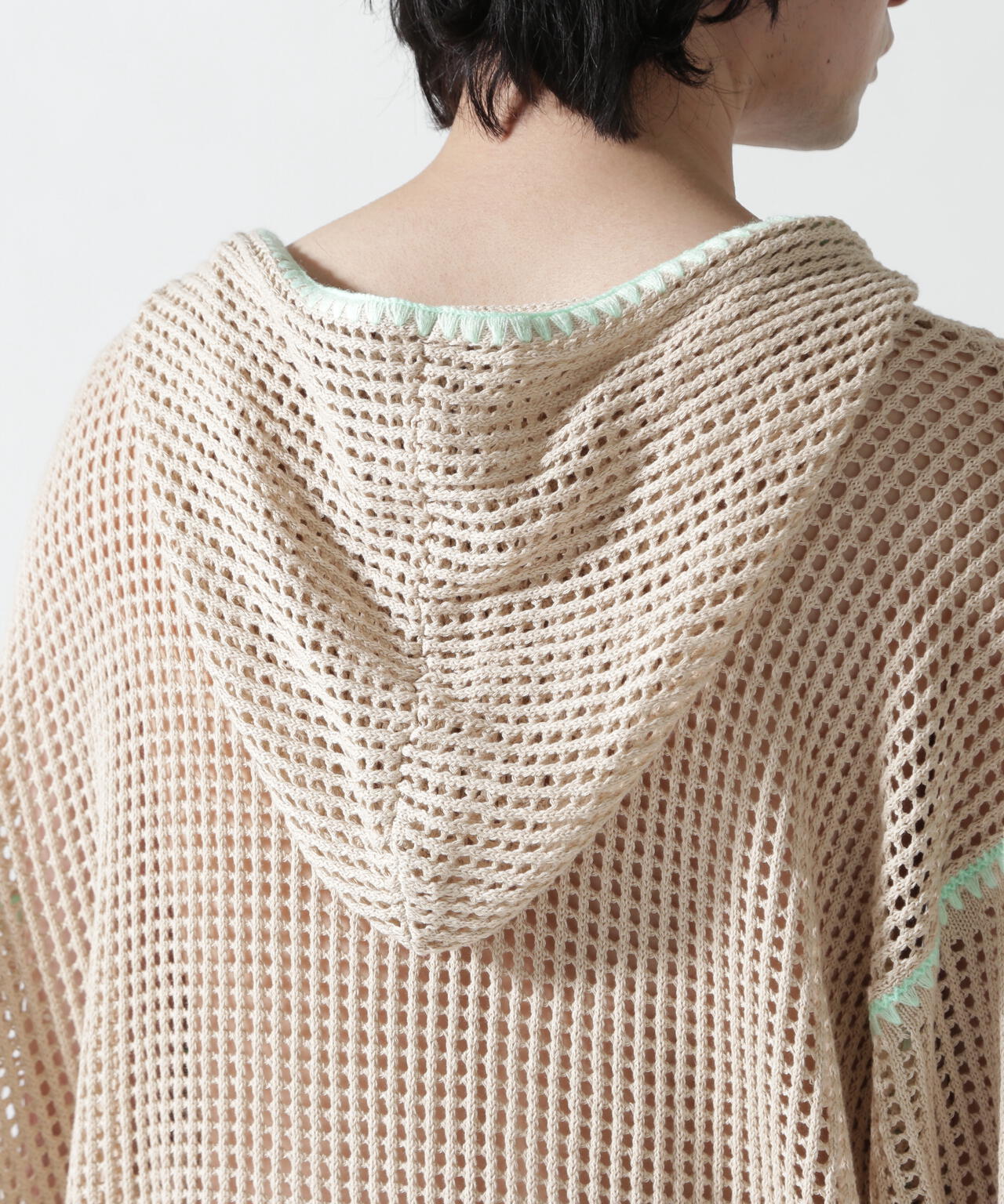 B omnivore/ビーオムニボー HAND - STITCH MESH HOODIE