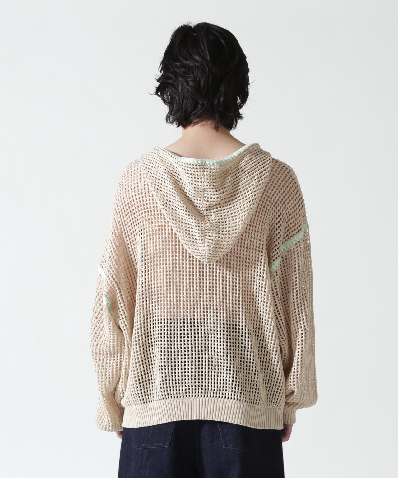 B omnivore/ビーオムニボー HAND - STITCH MESH HOODIE