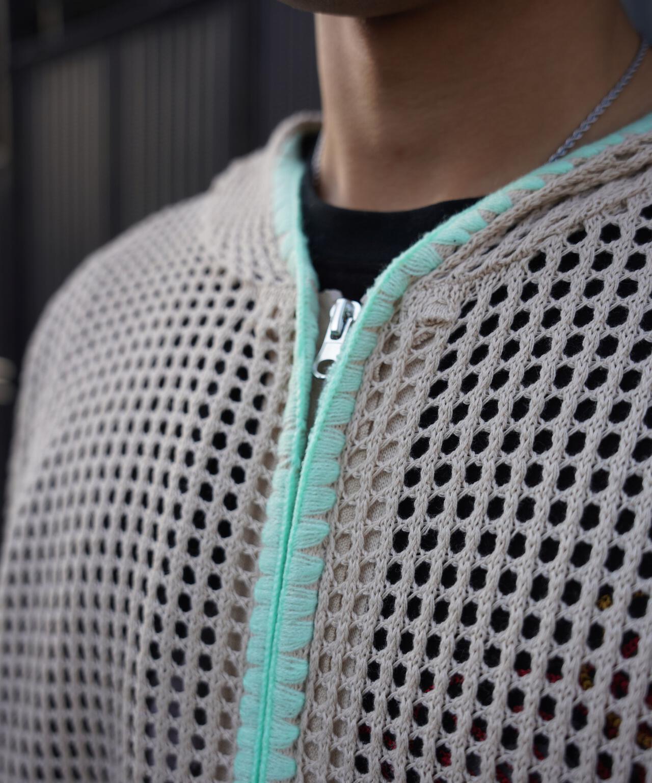 B omnivore/ビーオムニボー HAND - STITCH MESH HOODIE