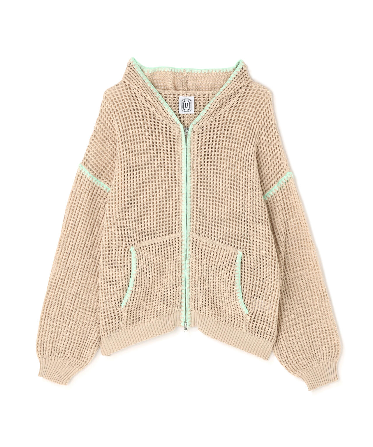 B omnivore/ビーオムニボー HAND - STITCH MESH HOODIE