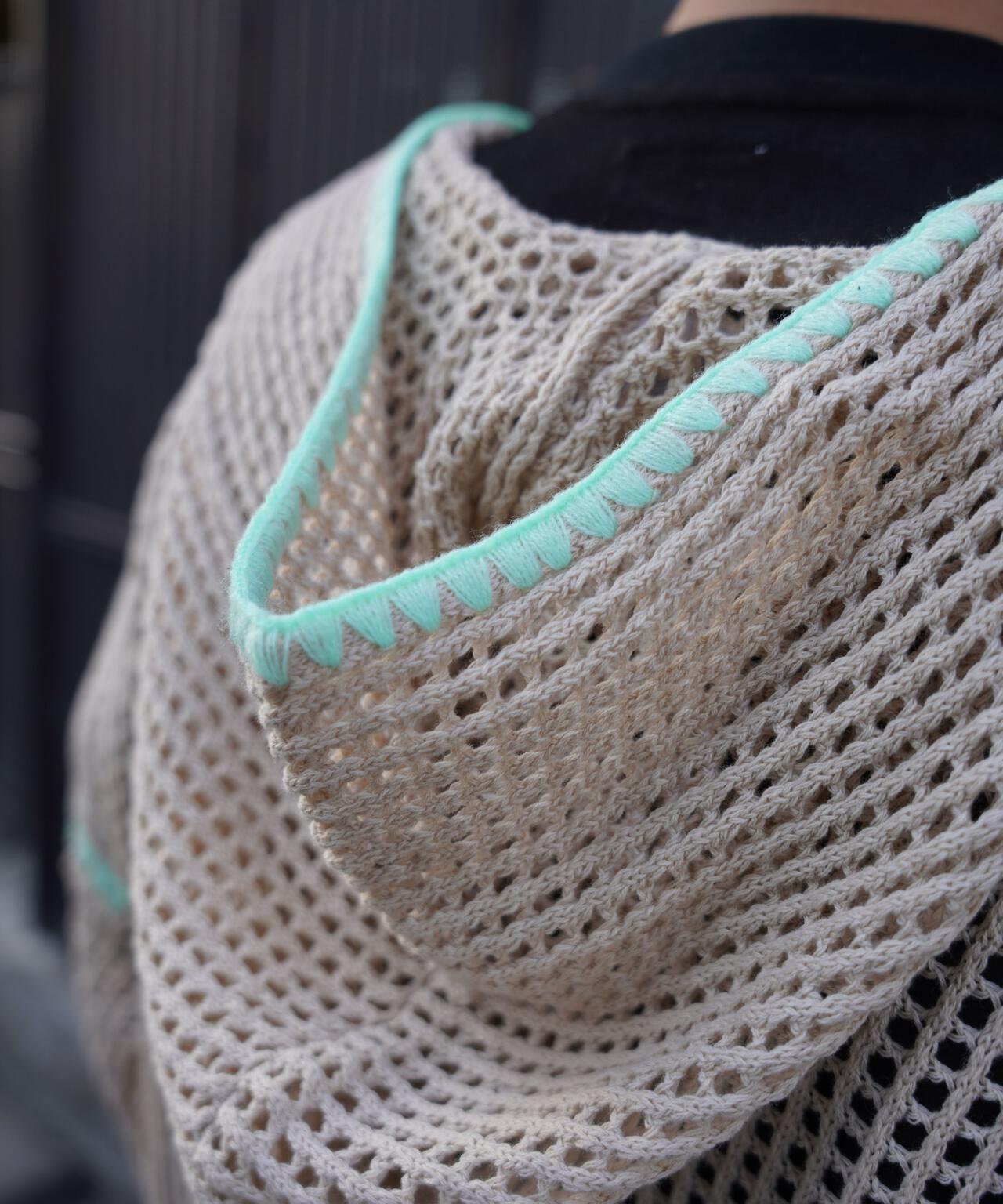 B omnivore/ビーオムニボー HAND - STITCH MESH HOODIE