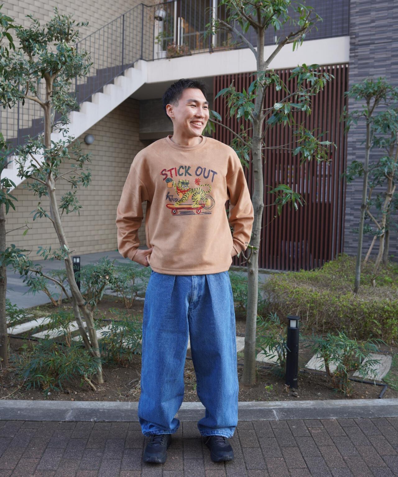 B omnivore/ビーオムニボー SUEDE TIGER L/S PO