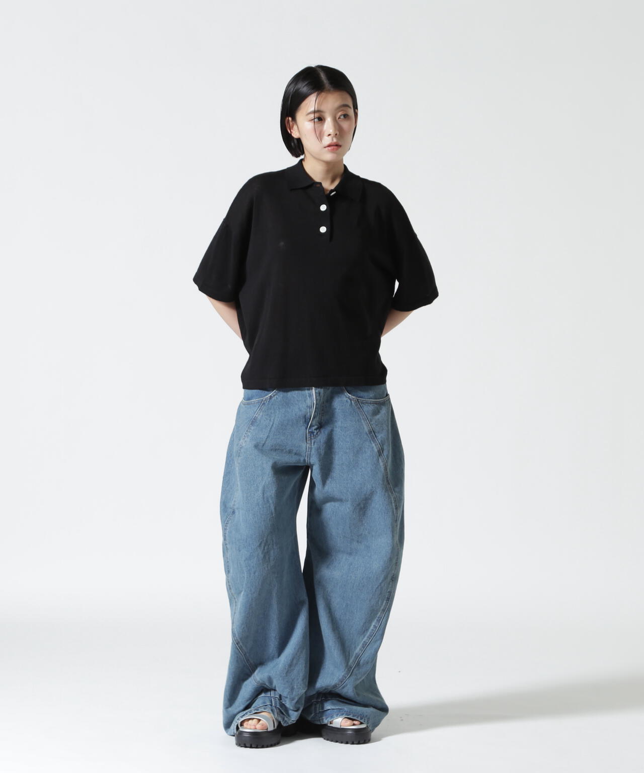 B omnivore/ビーオムニボー アサーメンポロシャツ WOMEN'S