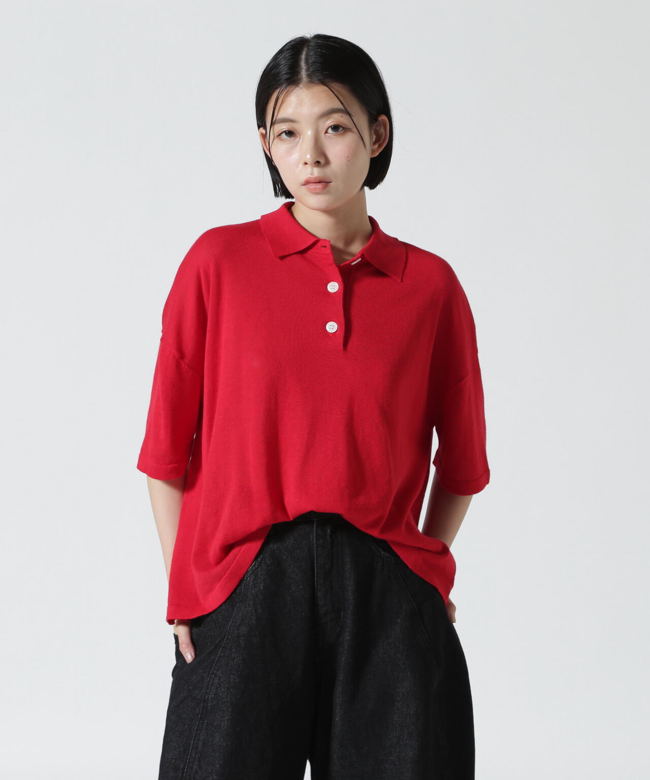B omnivore/ビーオムニボー アサーメンポロシャツ WOMEN'S