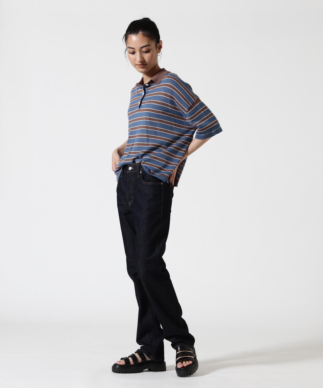 B omnivore/ビーオムニボー アサーメンポロシャツ WOMEN'S