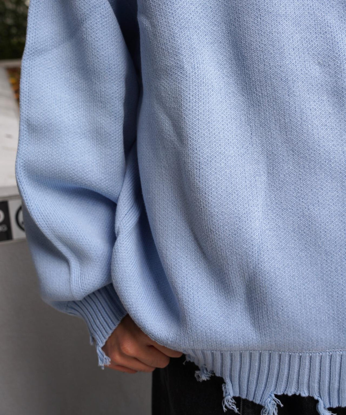 B omnivore/ビーオムニボー HAND STITCH CREWNECK KNIT ハンドステッチクルーネックニット