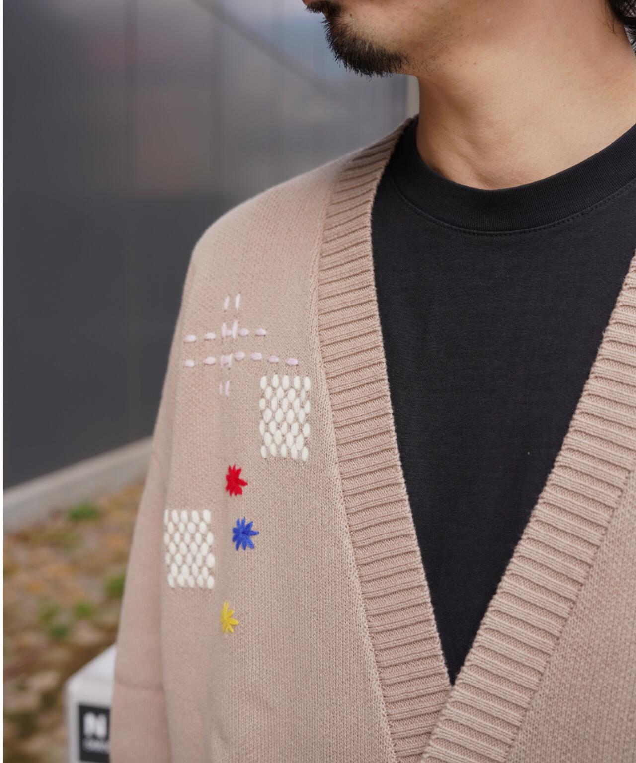 B omnivore/ビーオムニボー HAND STITCH CARDIGAN ハンドステッチカーディガン