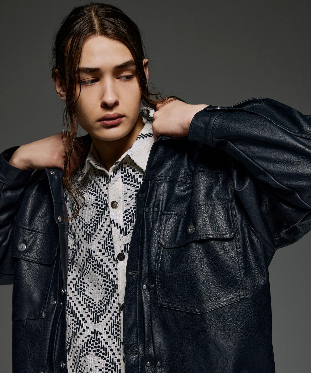 B omnivore/ビーオムニボー FAUX LEATHER BLOUSON