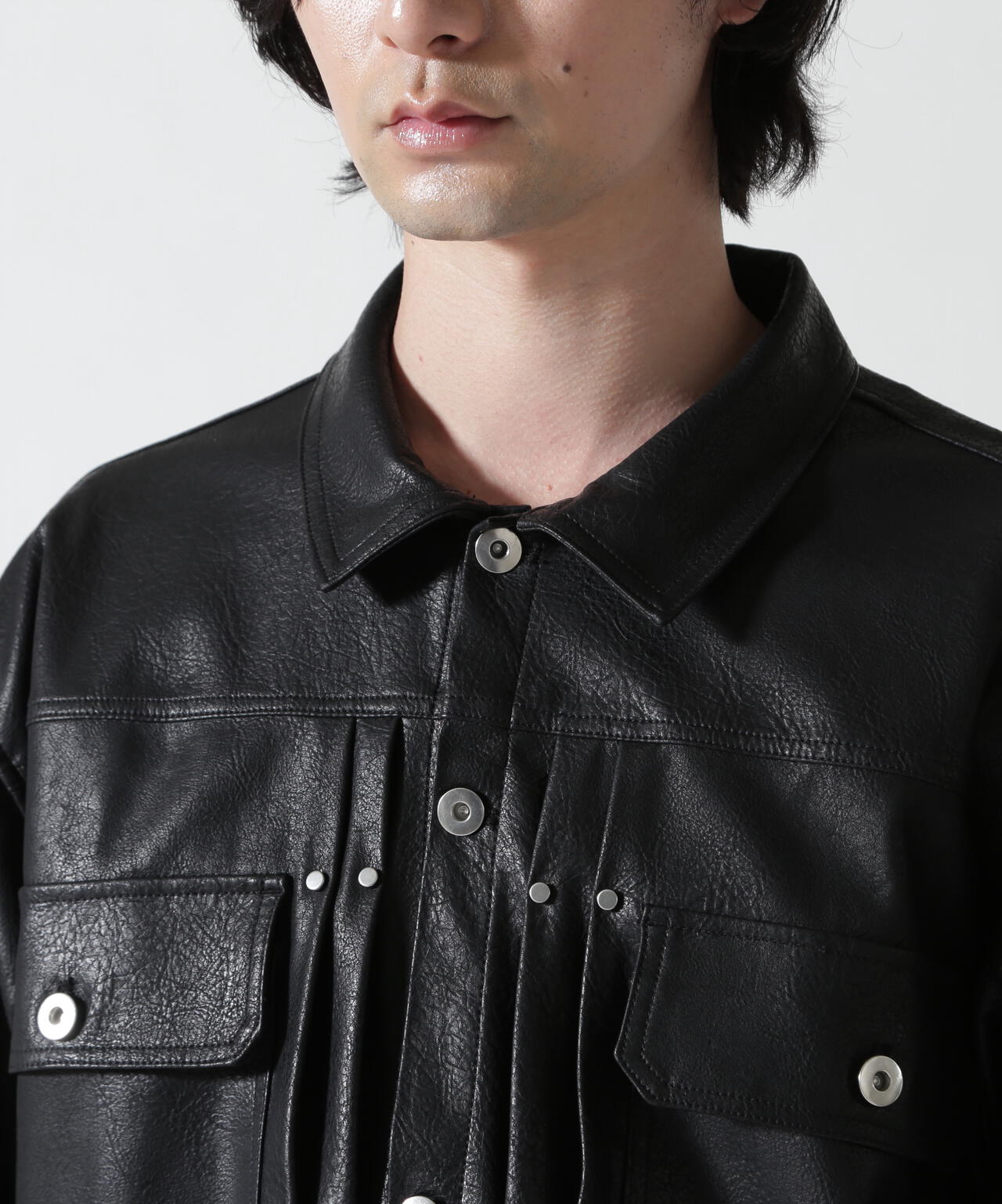 B omnivore/ビーオムニボー FAUX LEATHER BLOUSON