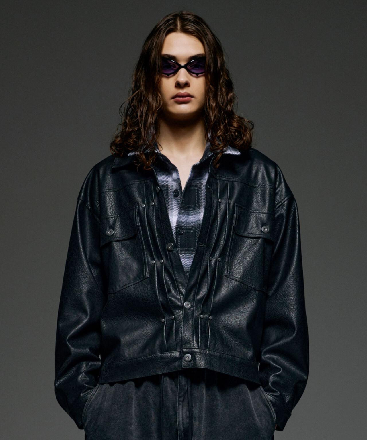 B omnivore/ビーオムニボー FAUX LEATHER BLOUSON