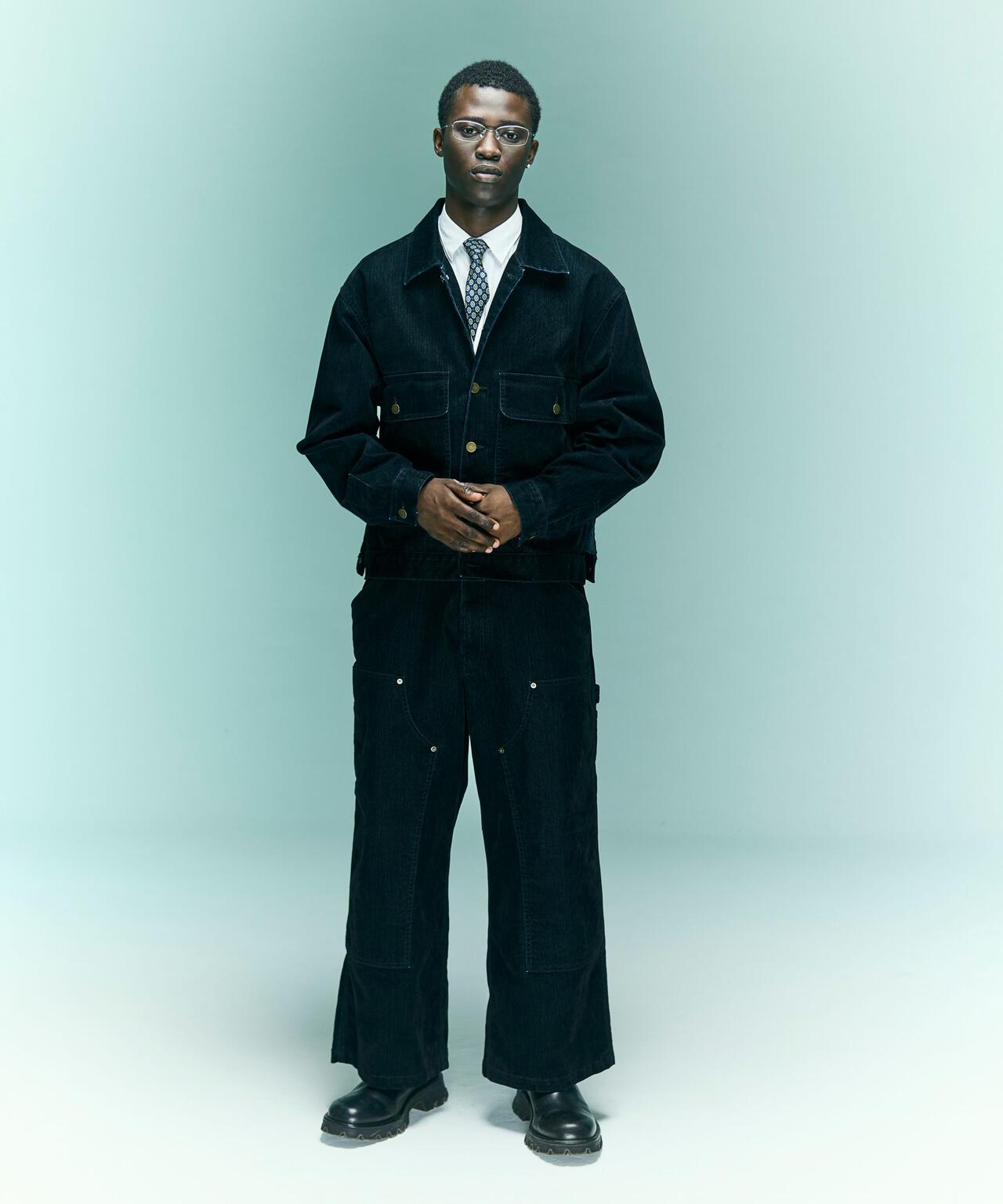 B omnivore/ビーオムニボー FLOCKY DENIM W KNEE PANTS フロッキーデニムダブルニーパンツ