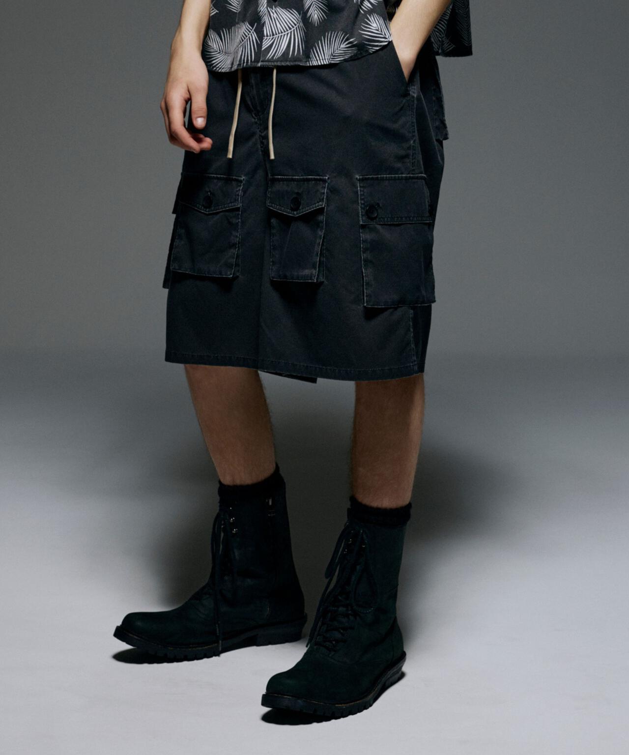 B omnivore/ビーオムニボー PIGMENT WIND CLOTH W CARGO SHORTS