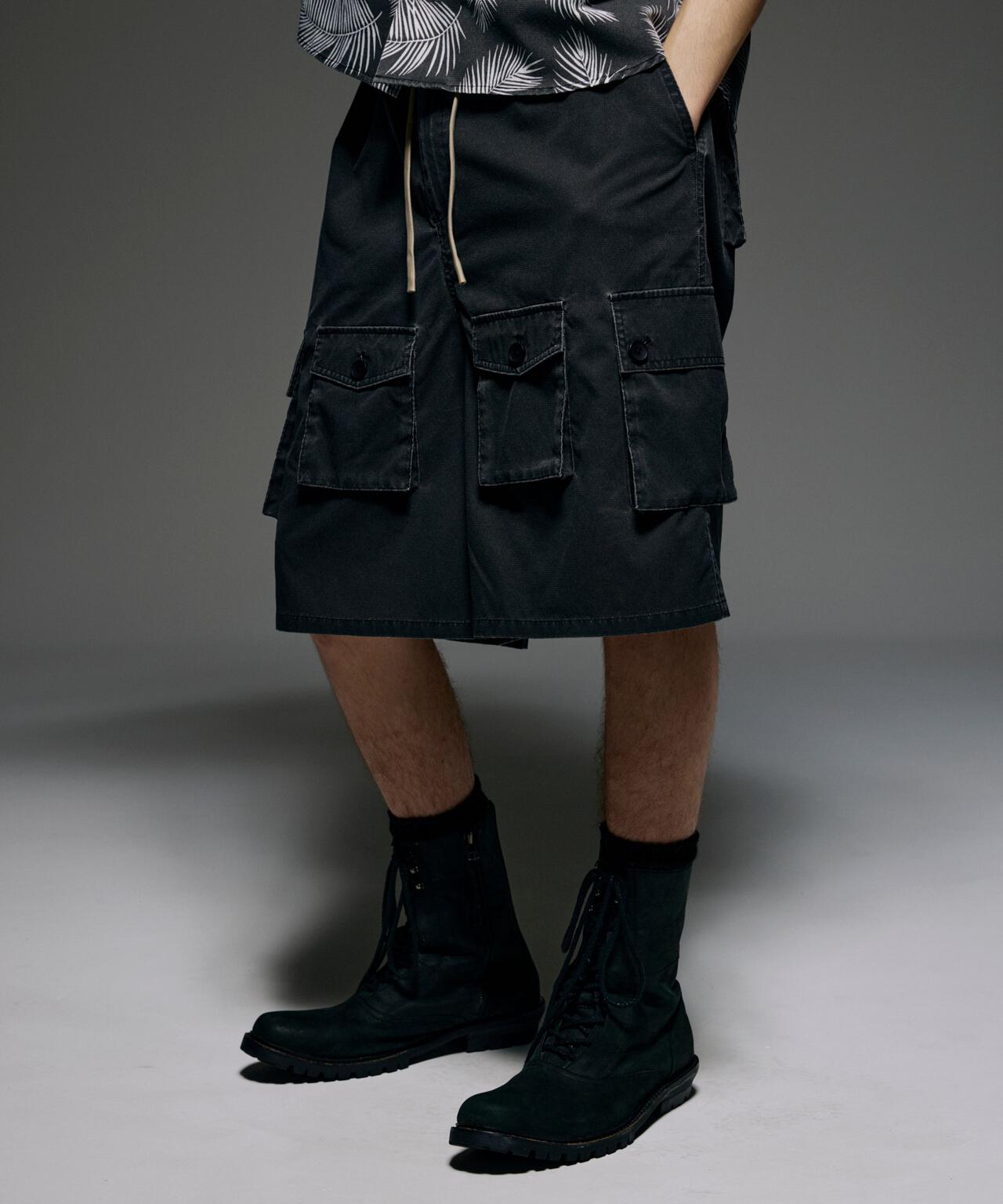 B omnivore/ビーオムニボー PIGMENT WIND CLOTH W CARGO SHORTS