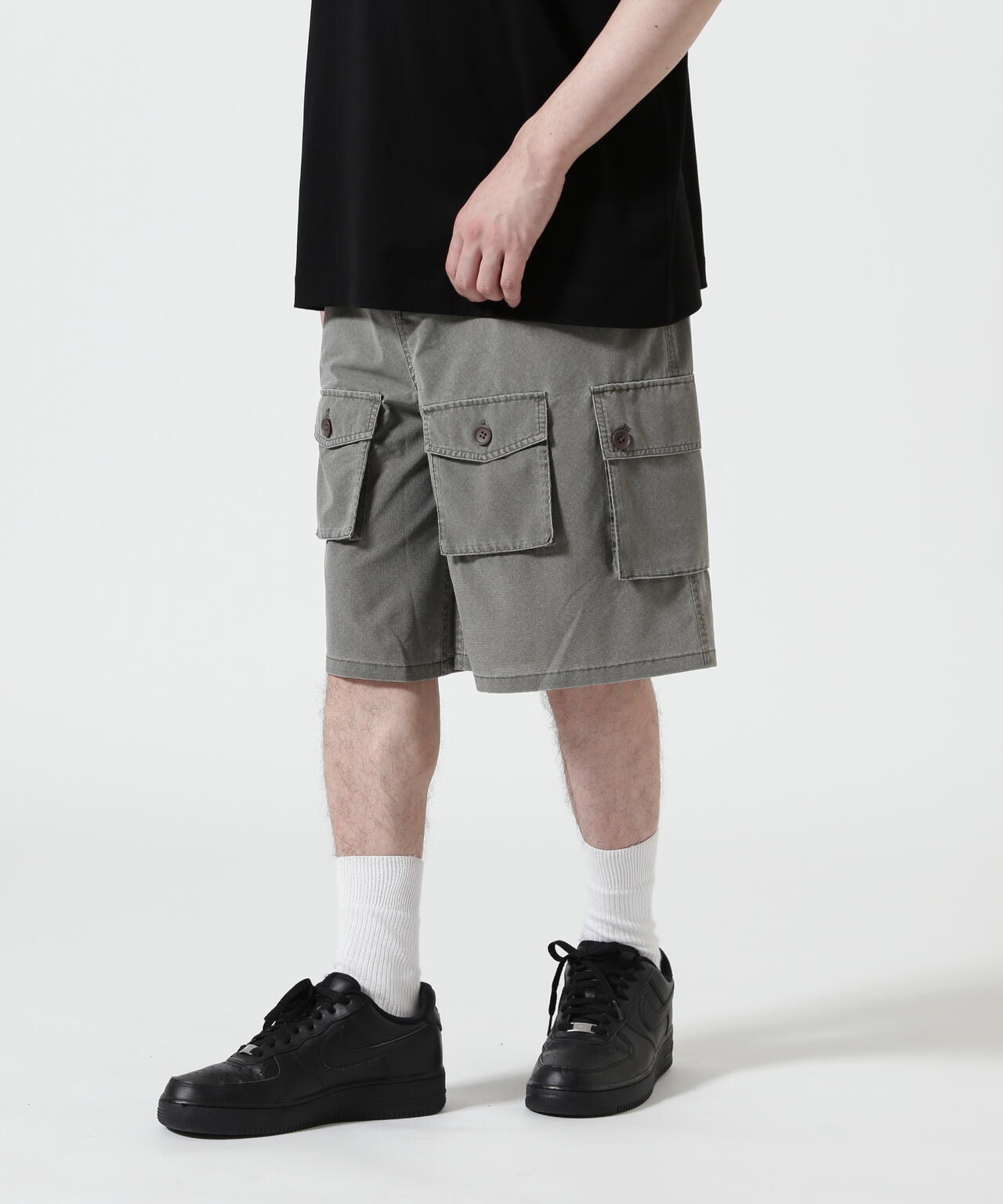 B omnivore/ビーオムニボー PIGMENT WIND CLOTH W CARGO SHORTS