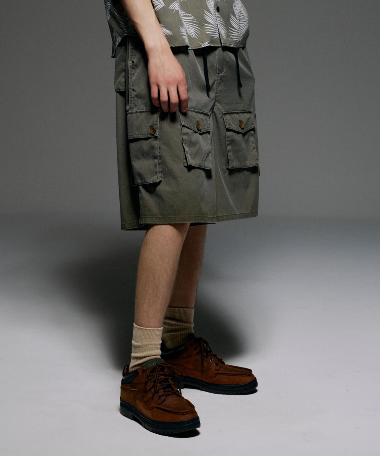 B omnivore/ビーオムニボー PIGMENT WIND CLOTH W CARGO SHORTS