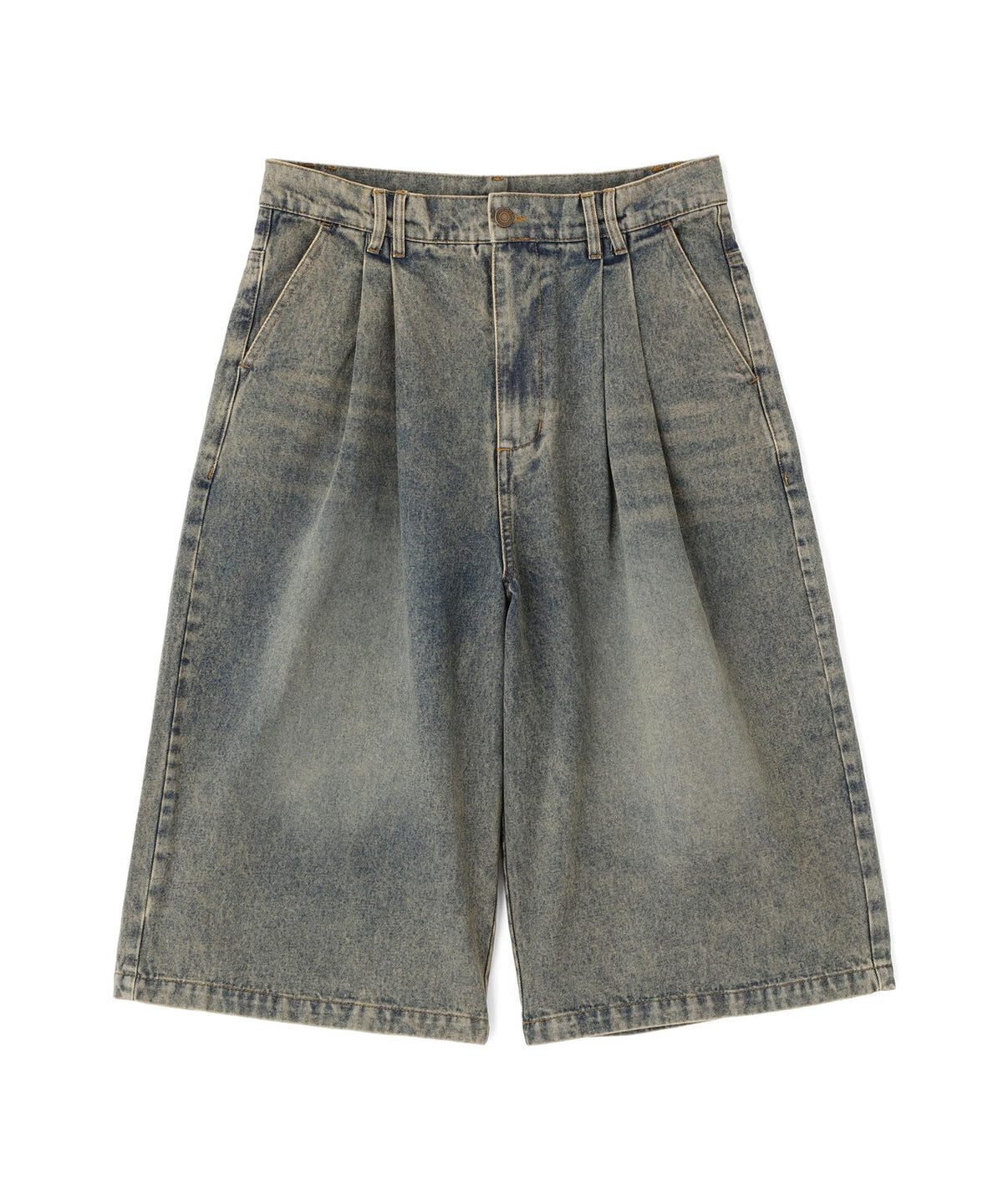 B omnivore/ビーオムニボー TUCK DENIM SHORTS タックデニムショーツ