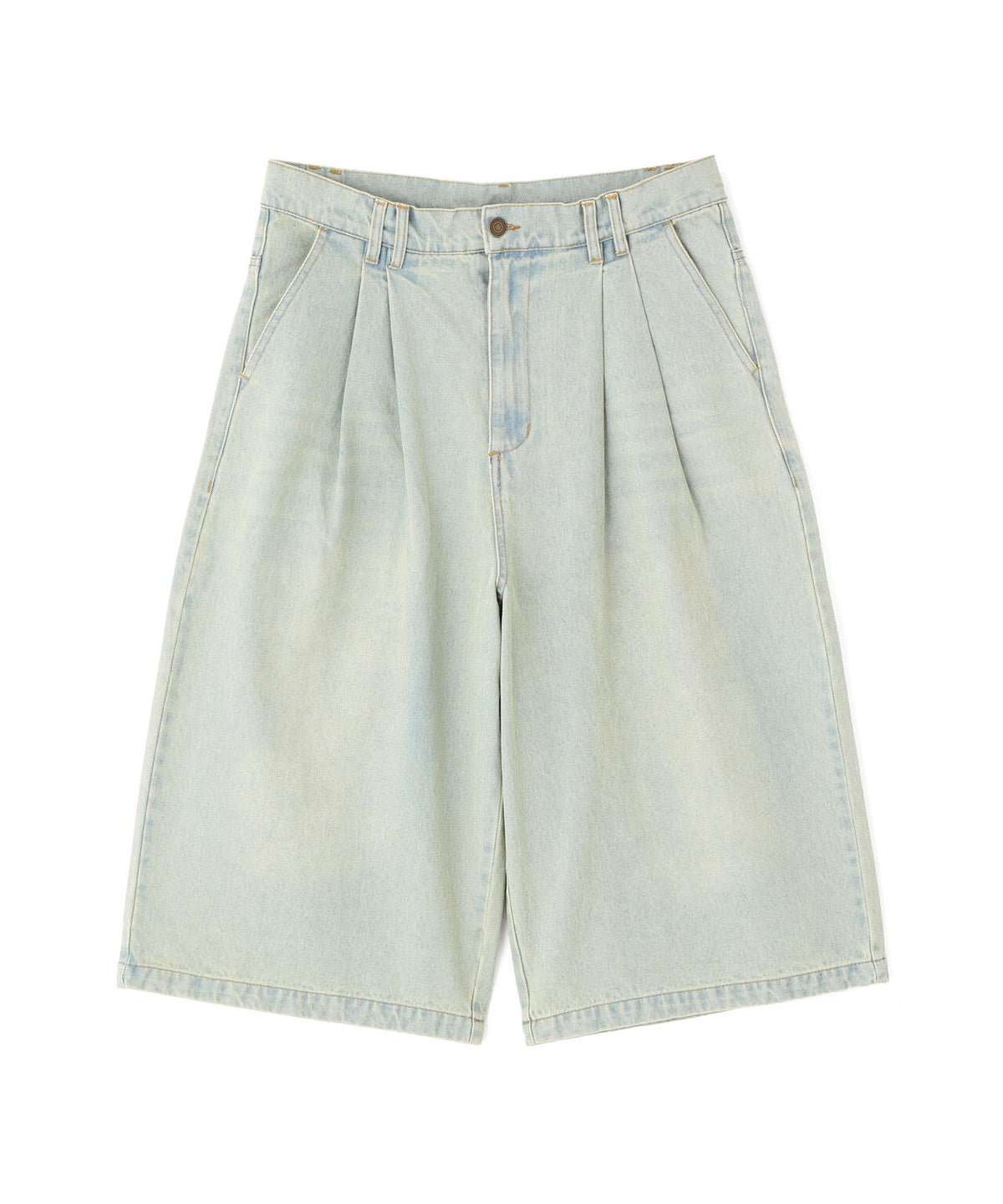 B omnivore/ビーオムニボー TUCK DENIM SHORTS タックデニムショーツ
