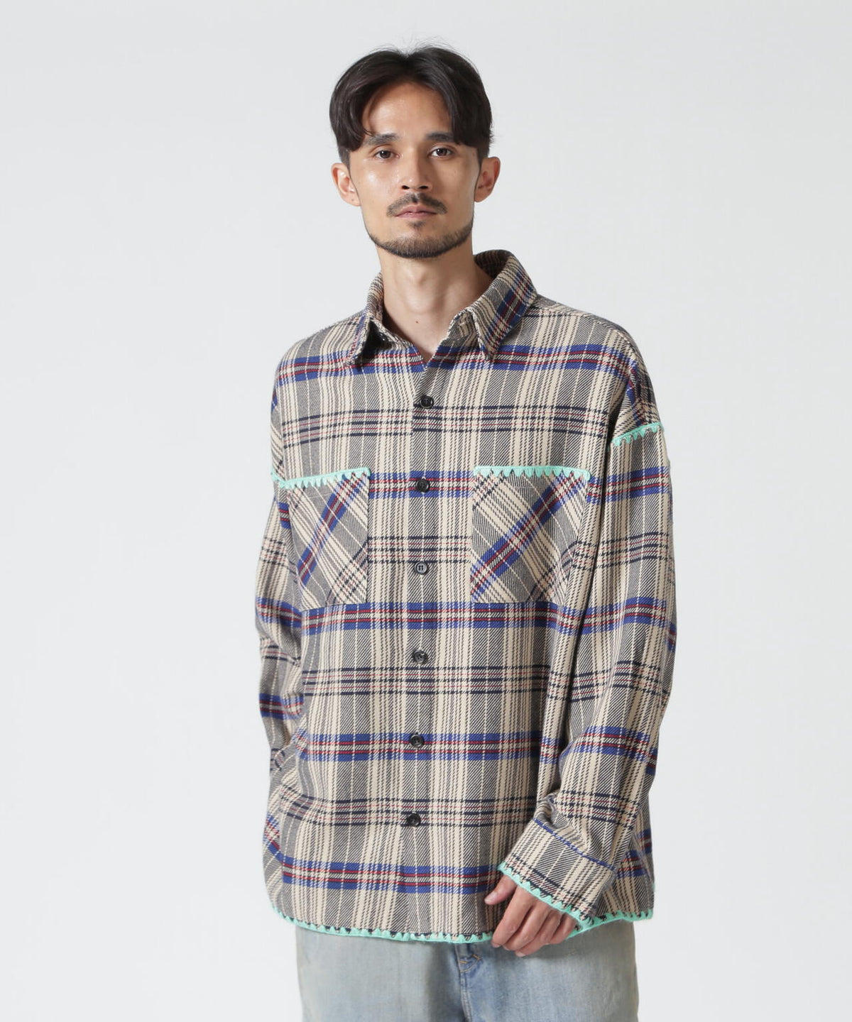 B omnivore/ビーオムニボー HAND STITCH FLANNEL ハンドステッチフランネルシャツ