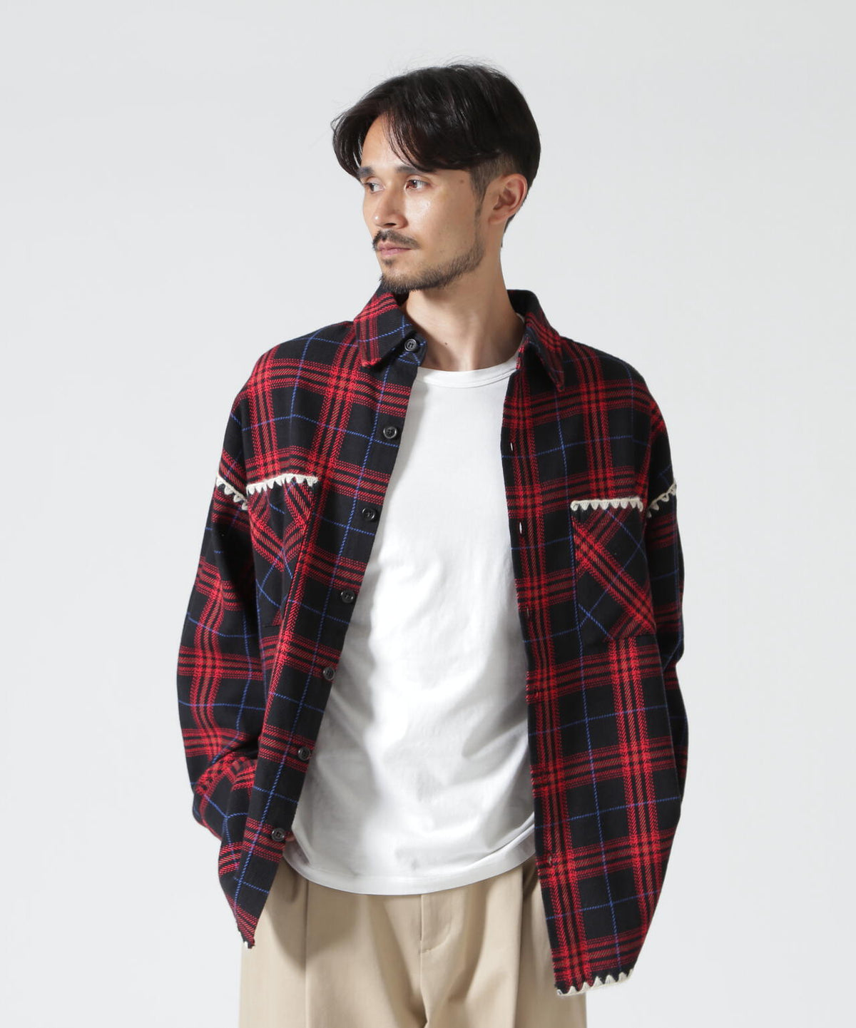 B omnivore/ビーオムニボー HAND STITCH FLANNEL ハンドステッチフランネルシャツ
