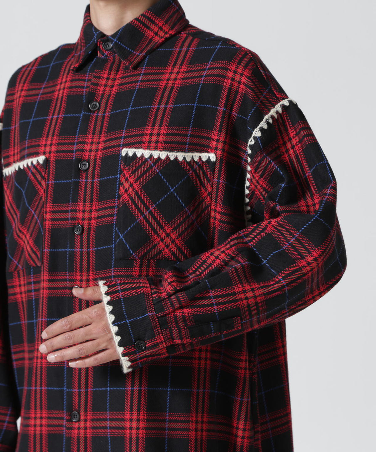 B omnivore/ビーオムニボー HAND STITCH FLANNEL ハンドステッチフランネルシャツ