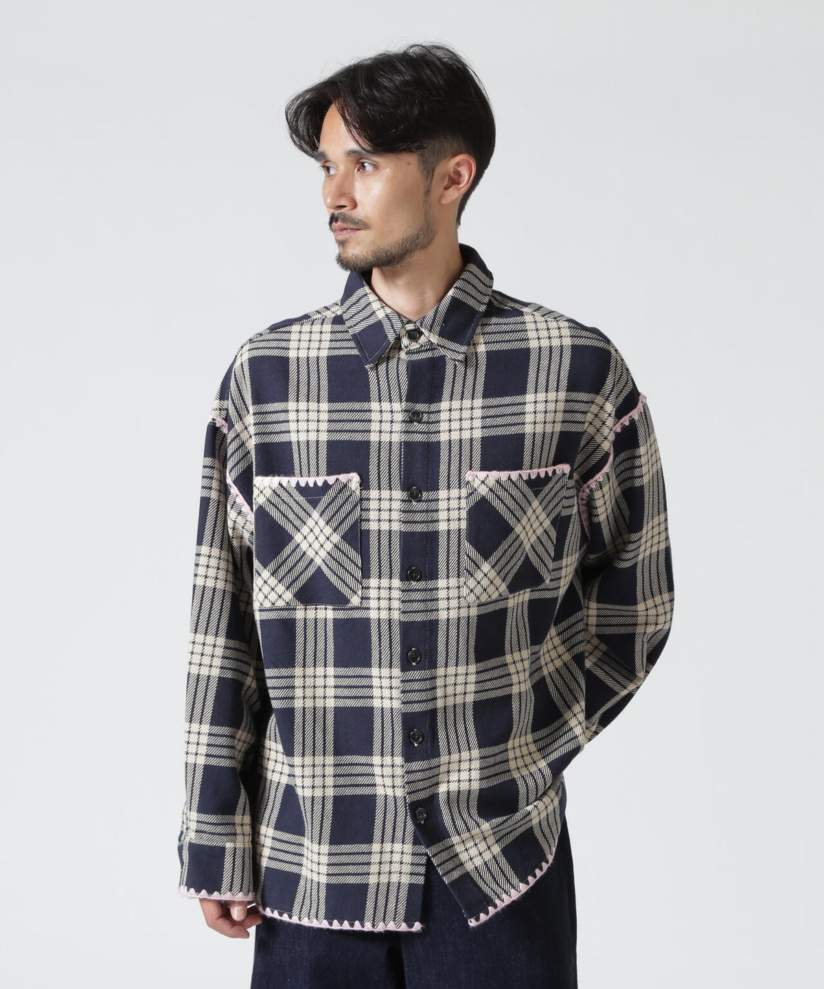 B omnivore/ビーオムニボー HAND STITCH FLANNEL ハンドステッチフランネルシャツ