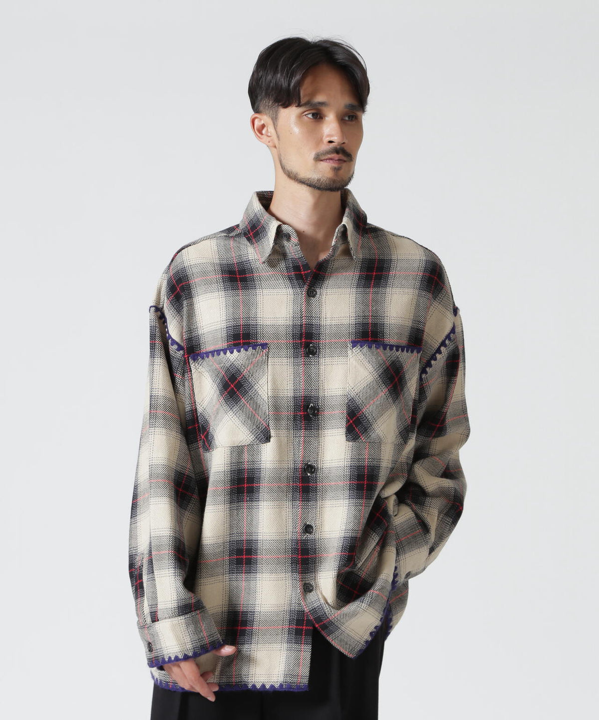 B omnivore/ビーオムニボー HAND STITCH FLANNEL ハンドステッチフランネルシャツ