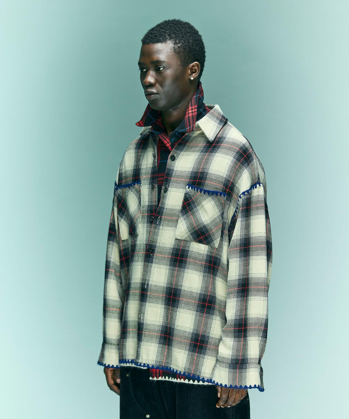 B omnivore/ビーオムニボー HAND STITCH FLANNEL ハンドステッチフランネルシャツ