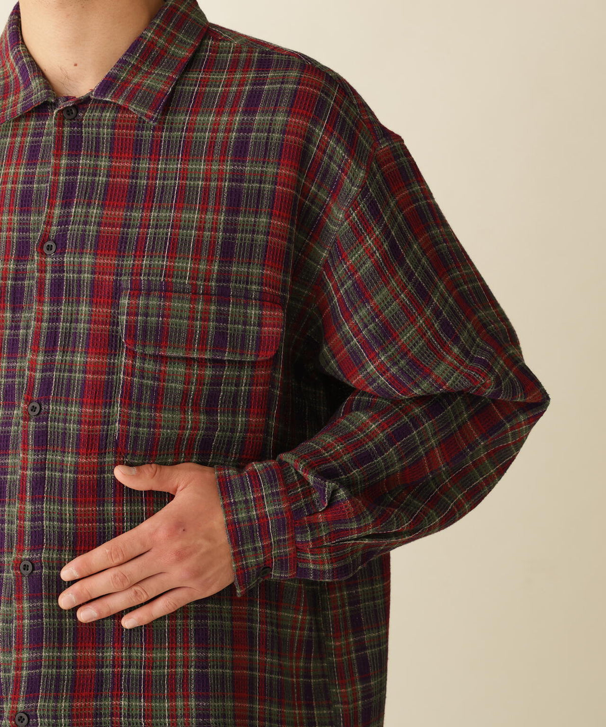 B omnivore/ビーオムニボー PLAID PATTERN SHIRT