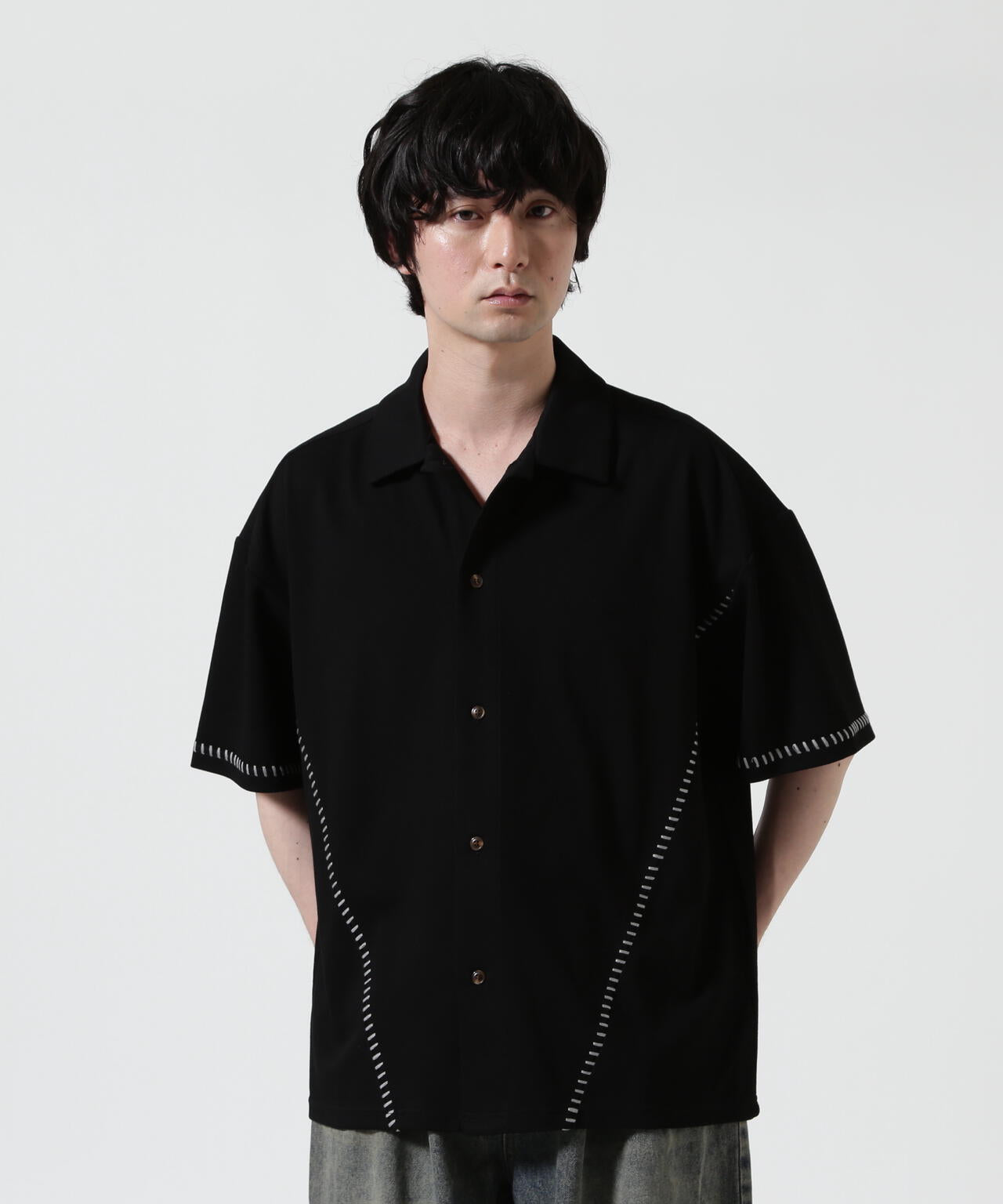 B omnivore/ビーオムニボー STITCH S/S SHIRT ステッチシャツ
