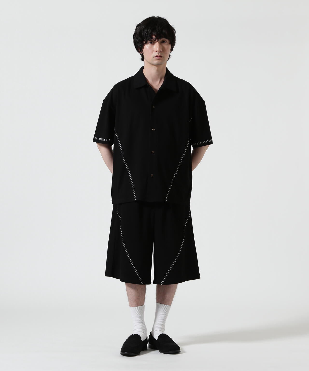 B omnivore/ビーオムニボー STITCH S/S SHIRT ステッチシャツ