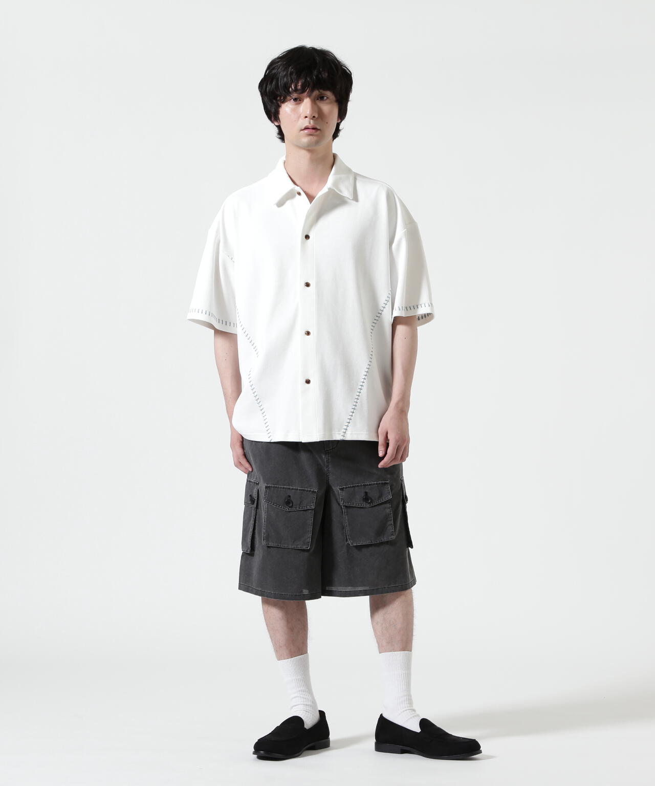 B omnivore/ビーオムニボー STITCH S/S SHIRT ステッチシャツ